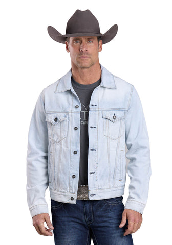 Stetson Mens Denim Trucker Light Blue 100% Cotton Jacket