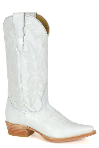Stetson Womens Casey White Leather Cowboy Boots