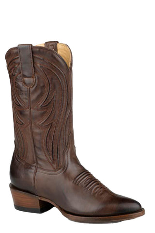 Stetson Womens Nora Chocolate Leather 11in Cowboy Boots