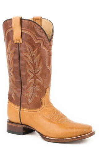 Stetson Womens Jessica 11in Tan/Brown Leather Cowboy Boots