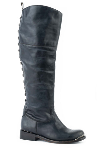 Stetson Womens Era 18in OTK Black Leather Fashion Boots