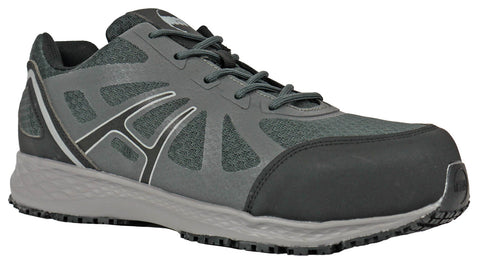 Hoss Boots Mens Express Composite toe Grey Faux Leather Work Shoes