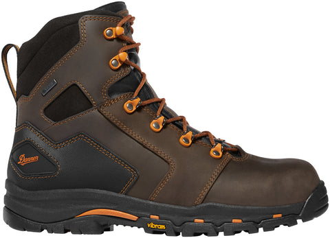 Danner Mens Vicious NMT 6in Brown/Orange Leather Work Boots