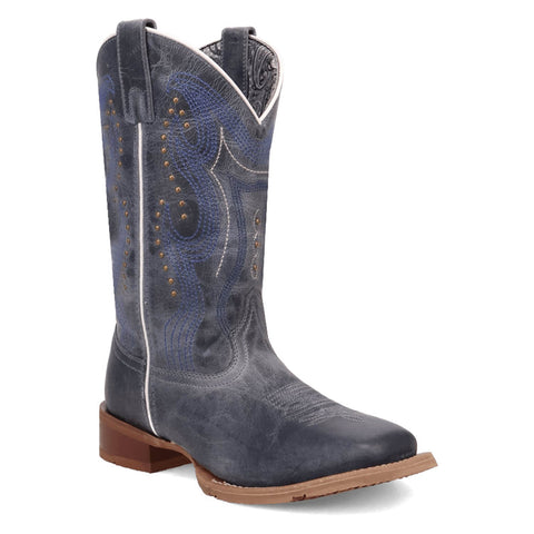 Laredo Womens Chic Blue Leather Cowboy Boots