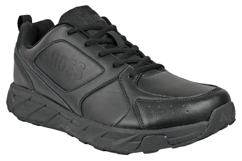 Hoss Boots Mens Beta Soft Toe Black Leather Work Shoes