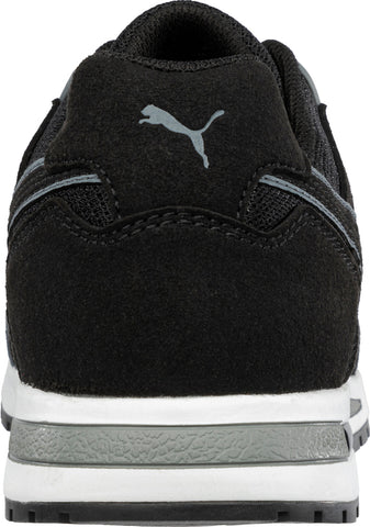 Puma Safety Mens Frontside Low Black/Grey Mesh EH SR Work Shoes