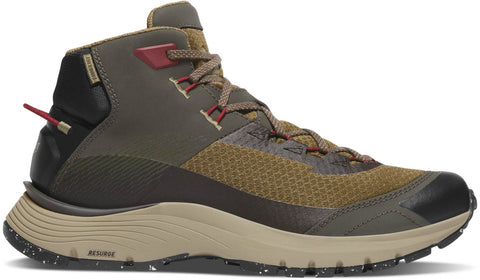 Danner Mens Trail Junction Mid 4in Black Olive/Port Leather Hiking Boots