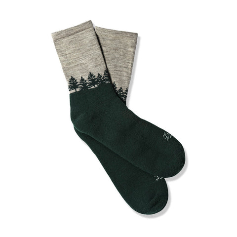 Danner Unisex Midweight Hiking Green/Gray Wool Blend Crew Socks