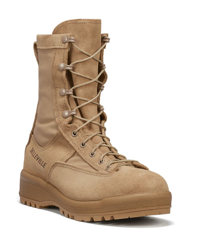 Belleville Mens Desert Tan Leather Flight & Combat WP Military Boots