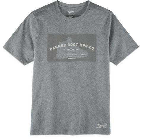 Danner Unisex License Plate Heather Gray 100% Cotton S/S T-Shirt