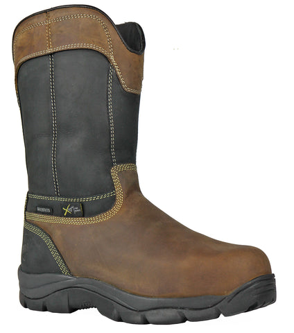 Hoss Boots Mens Slag Met Guard Brown Leather Full-Grain Work Boots