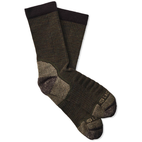 Lacrosse Unisex Lightweight Copper Olive Wool Blend Crew Socks