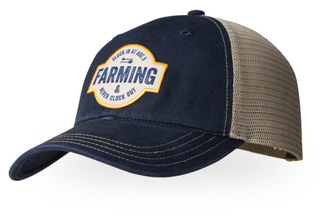 LaCrosse Unisex Farming Navy Cotton Blend Trucker Cap