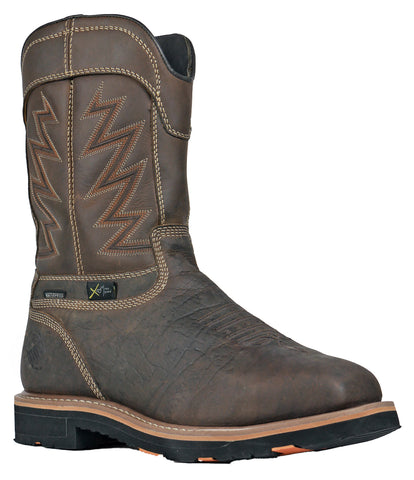 Hoss Boots Mens Fracker Met Guard Brown Leather Premium Work Boots
