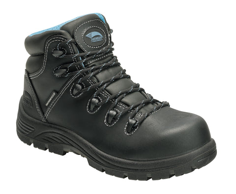 Avenger Womens Framer Mid Black Leather Work Boots
