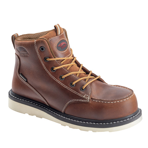 Avenger Mens Mid Wedge Tobacco Leather Work Boots