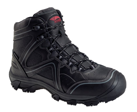 Avenger Mens Black Leather Steel Toe 7712 Crosscut Work Boots