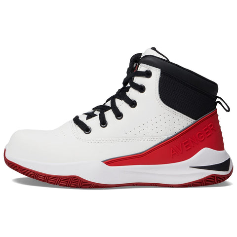 Avenger Mens Reaction Mid CN SR White/Red Work Boots