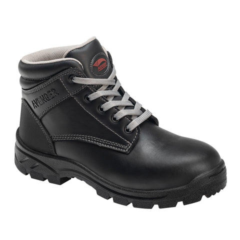 Avenger Womens Builder Econ Mid Black Faux Leather Work Boots