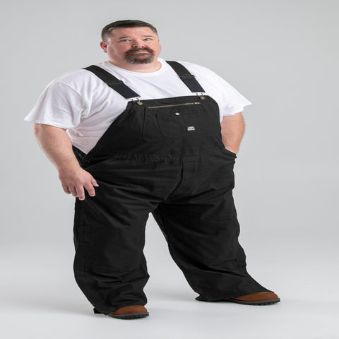 Berne Mens Black 100% Cotton Unlined Duck Bib Overall