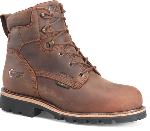 Chippewa Mens Super DNA 6in WP Steel Toe 400G Black Leather Work Boots