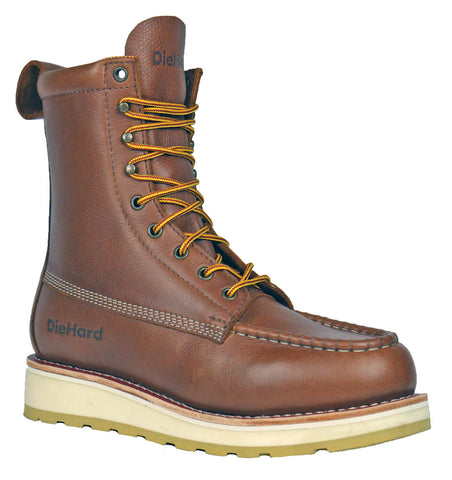 DieHard Mens Malibu 8in Composite Toe Brown Leather Work Boots