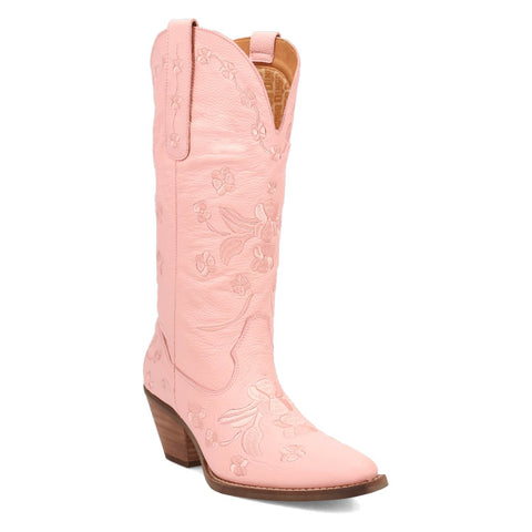 Dingo Womens Love Bug Pink Leather Cowboy Boots