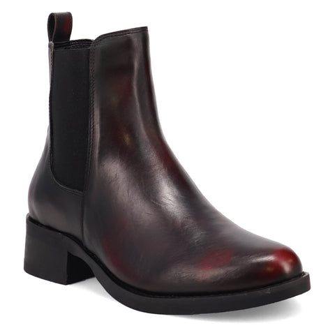 Dingo Mens Camino Black Cherry Leather 8in Chelsea Boots