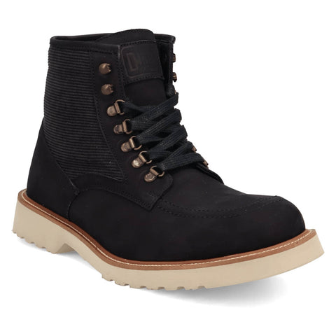 Dingo Mens Carlsbad Black Leather Ankle Boots