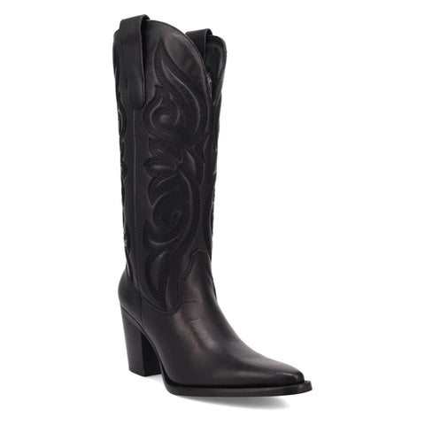 Dingo Womens Hensley Black Leather 13in Cowboy Boots