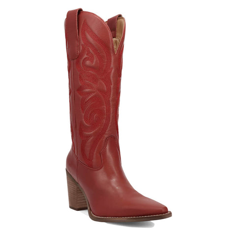 Dingo Womens Hensley Red Leather 13in Cowboy Boots