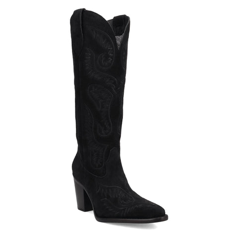 Dingo Womens Evita Black Suede 16in Cowboy Boots