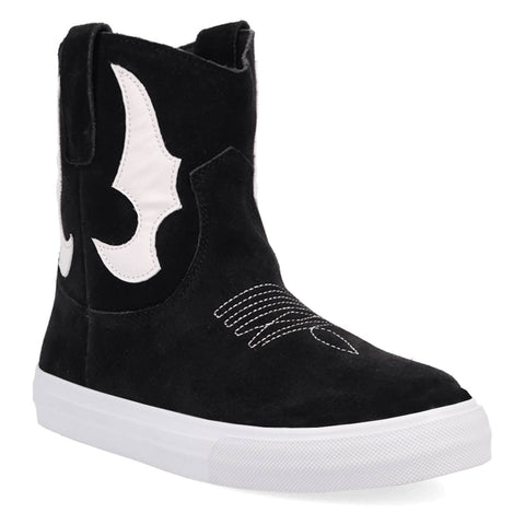 Dingo Womens Ollie Sneaker Black Suede 5in Ankle Boots