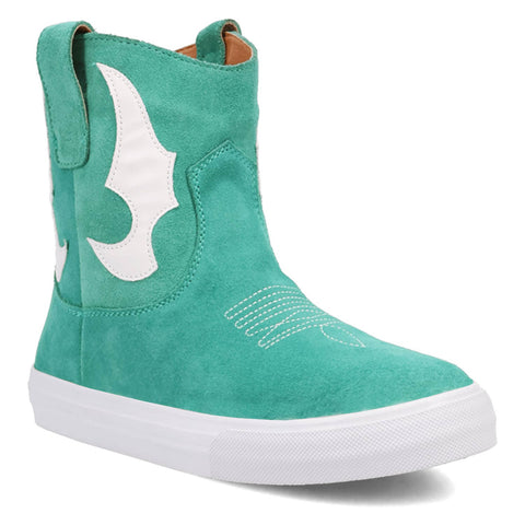 Dingo Womens Ollie Sneaker Green Suede 5in Ankle Boots