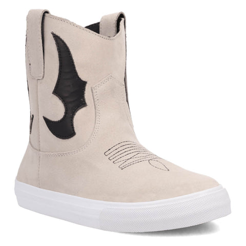 Dingo Womens Ollie Sneaker White Suede 5in Ankle Boots