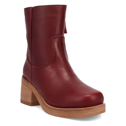 Dingo Womens Roxy Bootie Merlot Leather 7in Ankle Boots