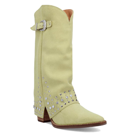 Dingo Womens Howdy Honey Lime Suede 11in Cowboy Boots