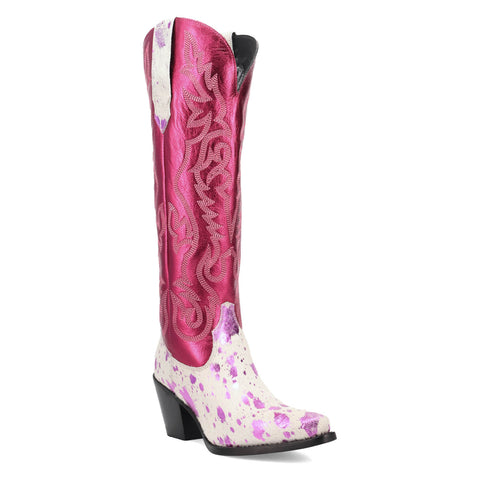 Dingo Womens Take No Bull Fuchsia Calf Leather 16in Cowboy Boots