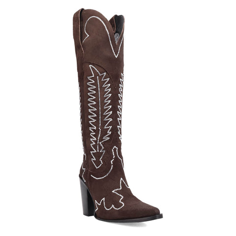 Dingo Womens Double Take Brown Suede 18in Cowboy Boots