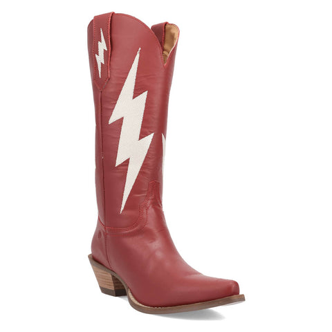 Dingo Womens Thunderbolt Red Leather 14in Cowboy Boots