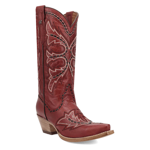 Dan Post Womens Mesa Red Leather Cowboy Boots