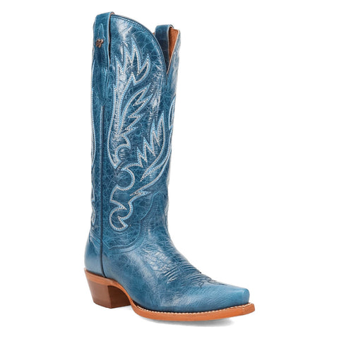 Dan Post Womens Katy Blue Leather Cowboy Boots