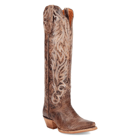 Dan Post Womens Rustic Ridge Brown Leather Cowboy Boots