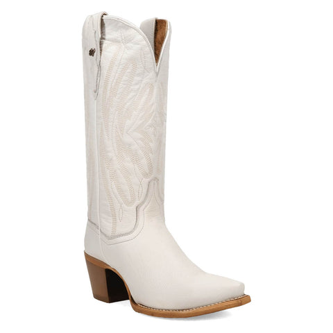 Dan Post Womens Mila White Leather 13in Cowboy Boots
