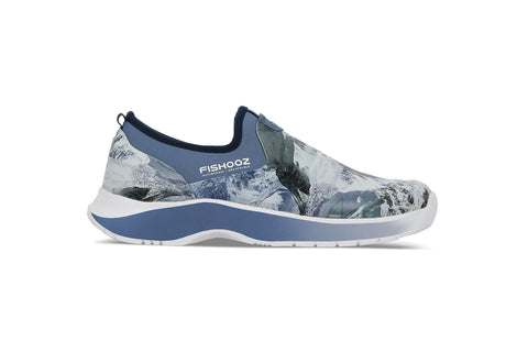 Fishooz Mens DryRun Low Splotch/Blue Rubber Boat Shoes