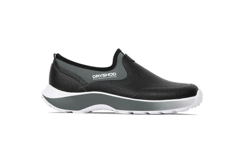 Dryshod Mens Evalusion All-Around Black/White Rubber Slip-On Shoes