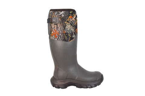 Dryshod Mens Evalusion Hunt Max Gusset Brown Camo Rubber Hunting Boots