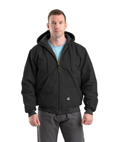 Berne Apparel Mens Heritage Duck Hooded Active Black 100% Cotton Jacket