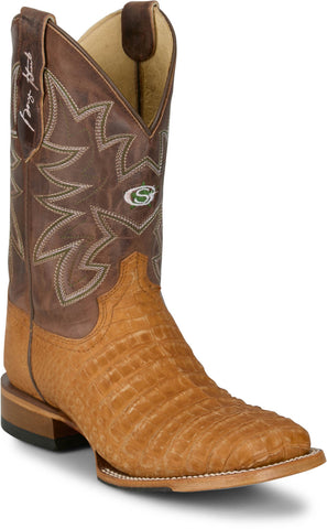Justin Mens San Antone 11in Vintage Caiman George Strait Cowboy Boots