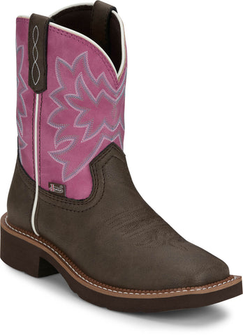 Justin Womens Sunny Chocolate Leather Cowboy Boots